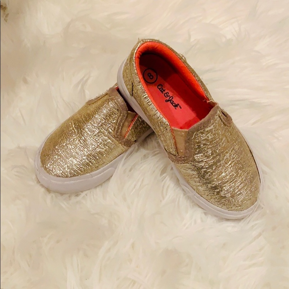 Gold slip on sneaker